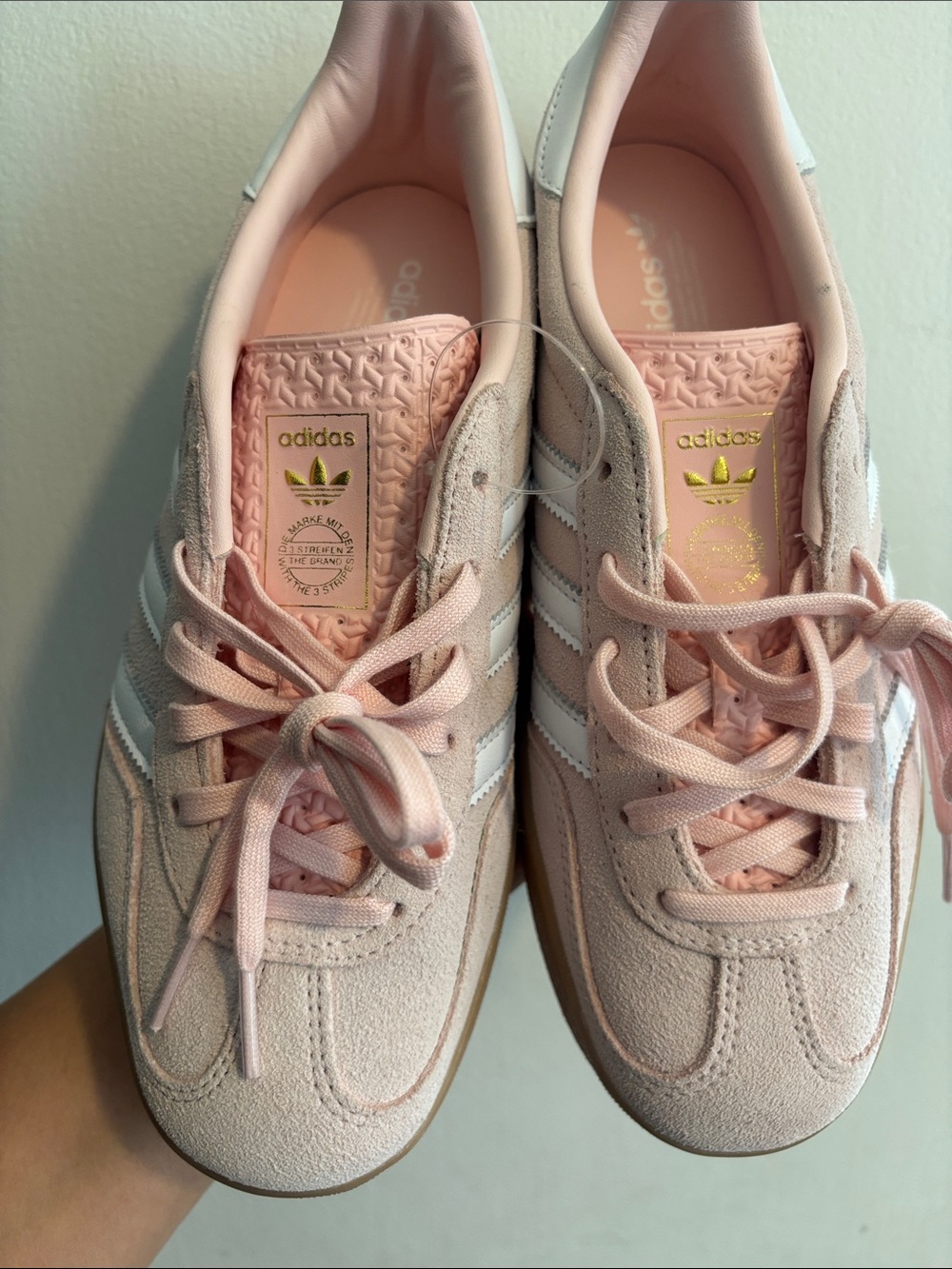 adidas Gazelle Pastel Pink Suede Sneakers with White Stripes - Picture 2 of 13